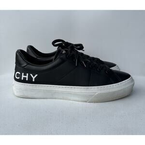 Givenchy Mens Tennis Shoes City Sport Sneakers Size 44 Black / White Logo